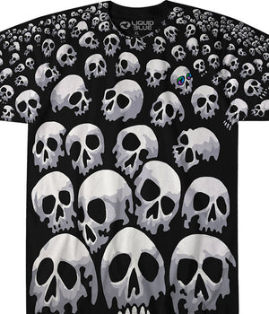 SON OF SKULLS ALLOVER PRINT LIQUID BLUE T-SHIRT