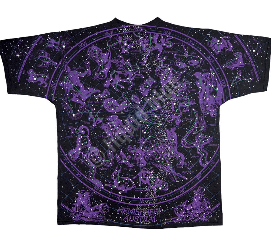 LIQUID BLUE CONSTELLATIONS ZODIAC BLACK T SHIRT